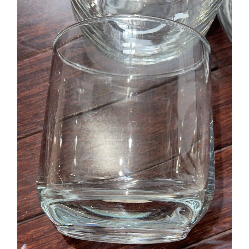 VTG Lot of 6 Crisa Crystal Glass Plain Clear Spirits Lowball Juice Tumblers